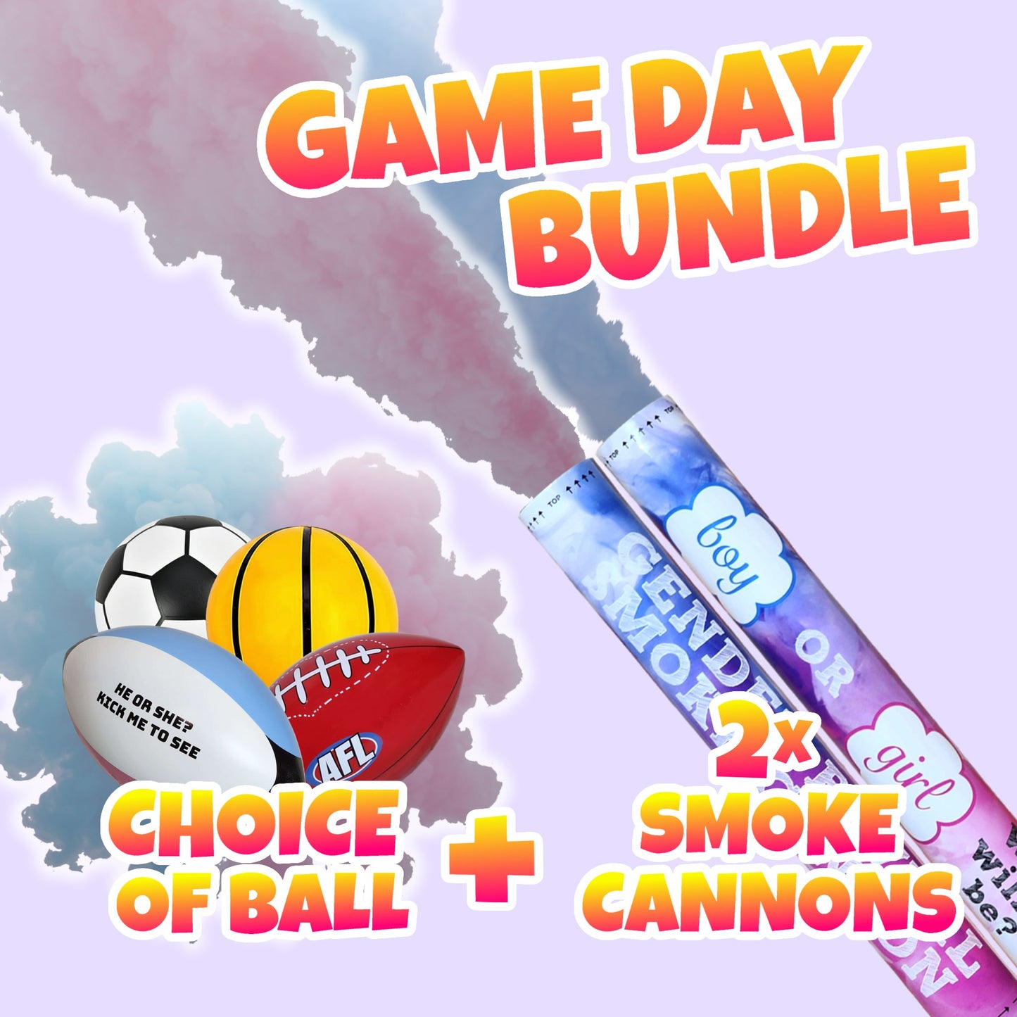 Game Day Reveal Bundle Choice Of Ball + Smoke Cannons