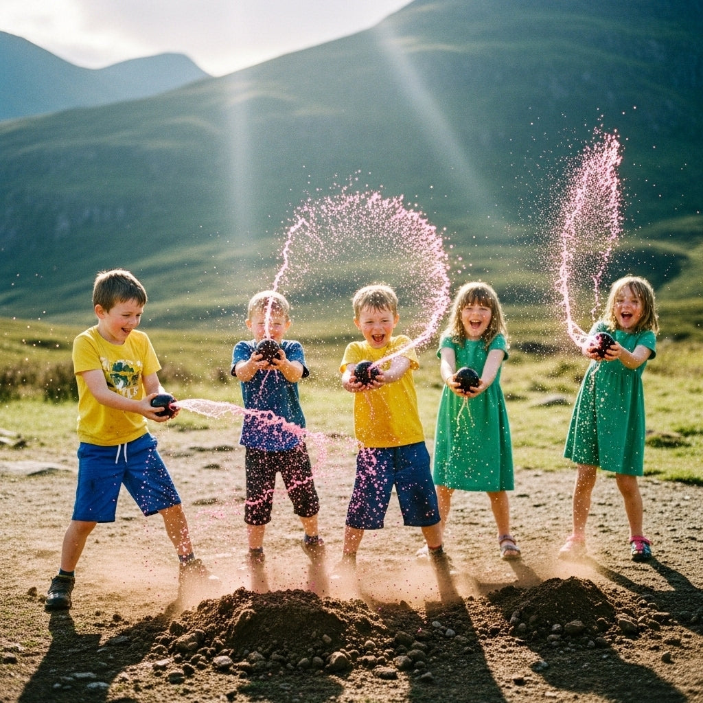 Joyful Children’s Outdoor Gender Reveal Celebration with Water Balloons