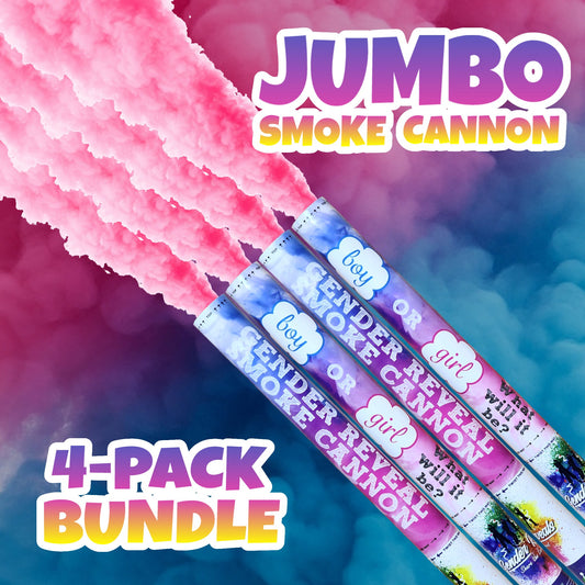 Gender Reveal Jumbo Smoke Cannon Bundle