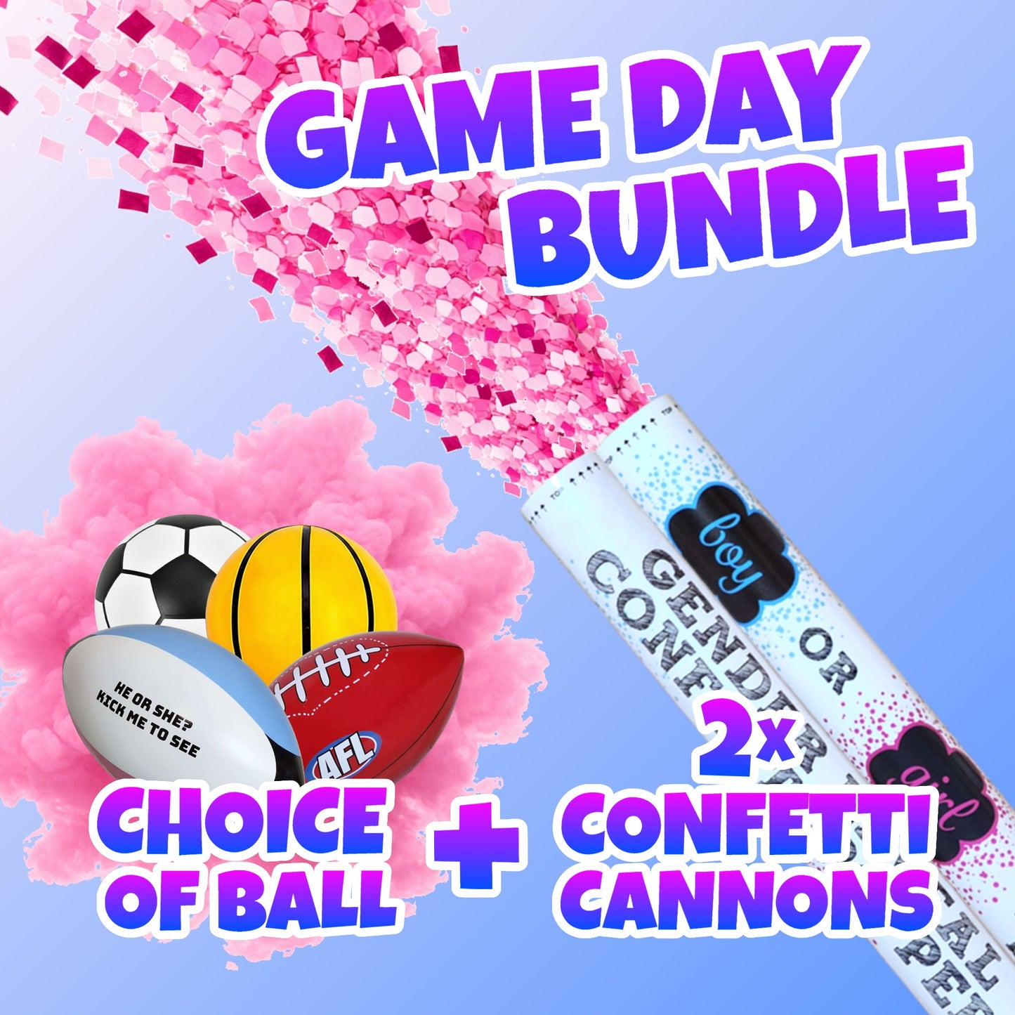 Game Day Reveal Bundle Choice Of Ball + Smoke Cannons