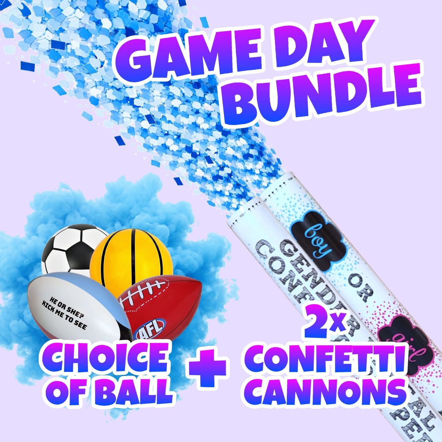 Game Day Reveal Bundle Choice Of Ball + Smoke Cannons
