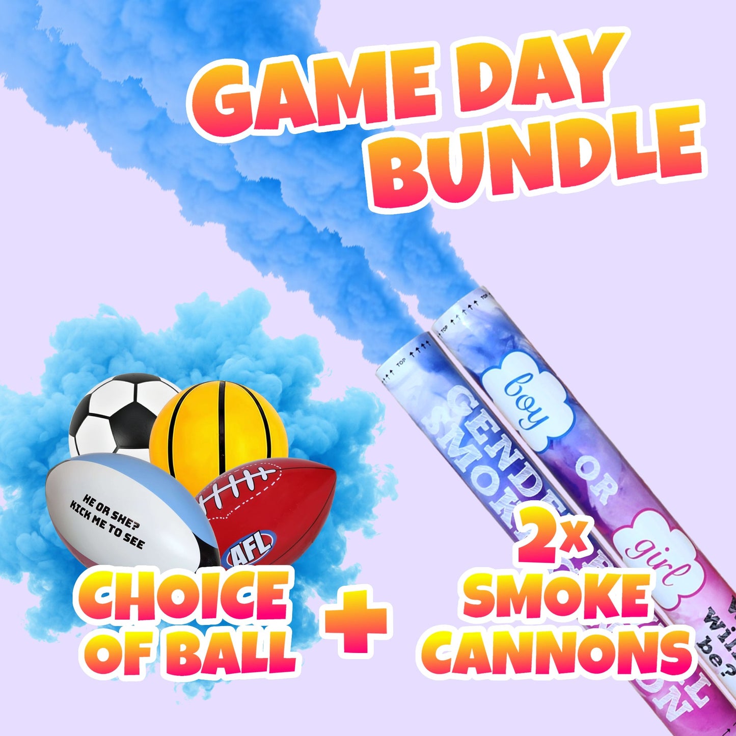Game Day Reveal Bundle Choice Of Ball + Smoke Cannons