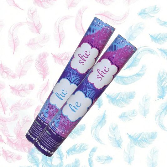 Gender Reveal Feather Cannon (Sold as a pair) image 0